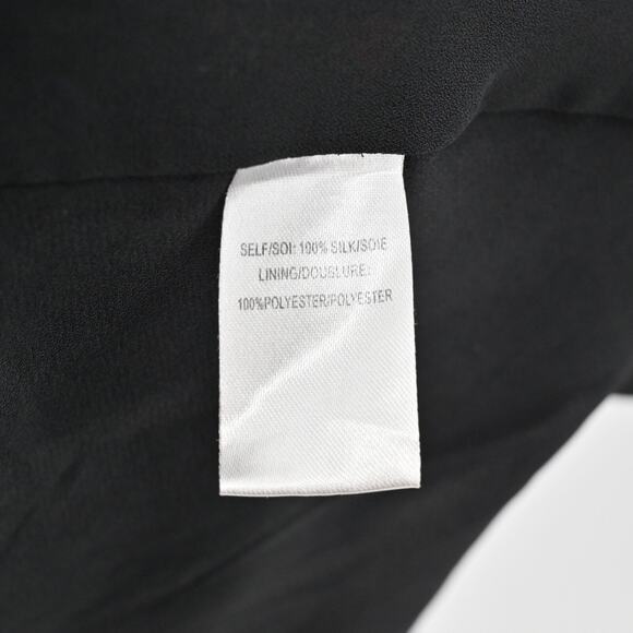 TANYA TAYLOR Dress Size 0 Clarisse Mini Black Floral Silk High Neck‎ Long Sleeve - Picture 10 of 15